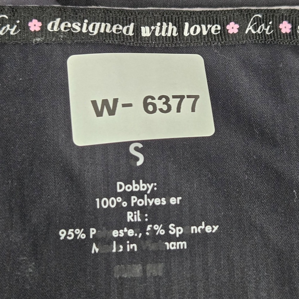 Koi Women Scrub Top S Gray Ombre Colorblock Zipper PO#NTV92788 Short Sleeve - Picture 2 of 9